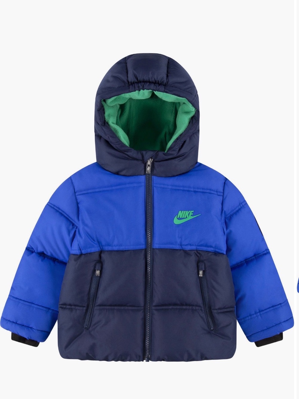 Nike Kids Colorblock Puffer Hooded Jacket Toddler Game Royal 2T Blue